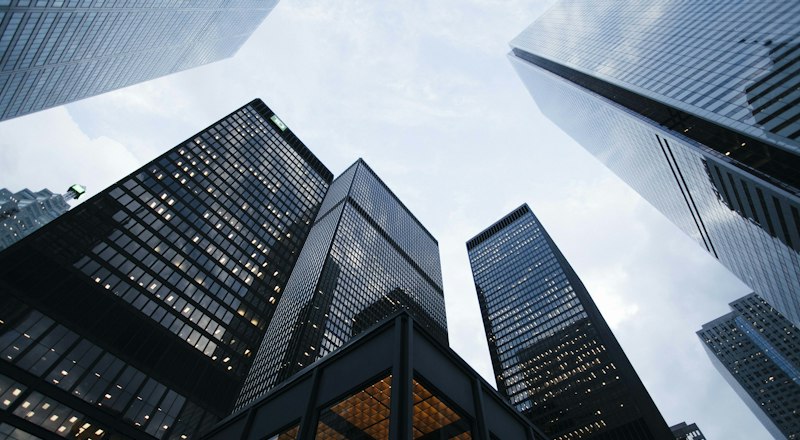 Modern glass office towers