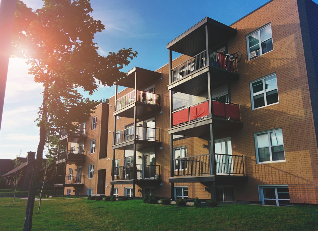 Multi-family residential building with balconies